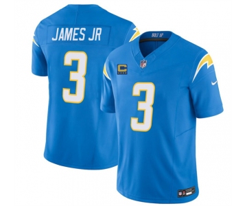 Men's Los Angeles Chargers #3 Derwin James JR Blue 2025 F.U.S.E With 4-Star C Patch Vapor Limited Stitched Football Jersey