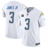 Men's Los Angeles Chargers #3 Derwin James JR White 2025 F.U.S.E With 4-Star C Patch Vapor Limited Stitched Football Jersey