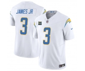 Men's Los Angeles Chargers #3 Derwin James JR White 2025 F.U.S.E With 4-Star C Patch Vapor Limited Stitched Football Jersey