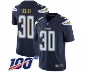 Men's Los Angeles Chargers #30 Austin Ekeler Navy Blue Team Color Vapor Untouchable Limited Player 100th Season Football Jersey