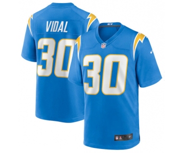 Men's Los Angeles Chargers #30 Kimani Vidal Blue 2025 Football Stitched Game Jersey