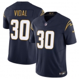 Men's Los Angeles Chargers #30 Kimani Vidal Navy 2025 F.U.S.E. Alternate Vapor Limited Football Stitched Jersey