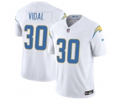Men's Los Angeles Chargers #30 Kimani Vidal White 2025 F.U.S.E. Vapor Limited Football Stitched Jersey