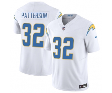 Men's Los Angeles Chargers #32 Jaret Patterson White 2025 F.U.S.E. Vapor Limited Football Stitched Jersey