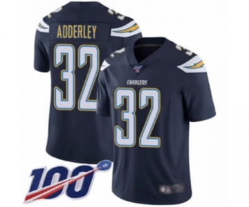 Men's Los Angeles Chargers #32 Nasir Adderley Navy Blue Team Color Vapor Untouchable Limited Player 100th Season Football Jersey
