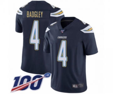 Men's Los Angeles Chargers #4 Michael Badgley Navy Blue Team Color Vapor Untouchable Limited Player 100th Season Football Jersey