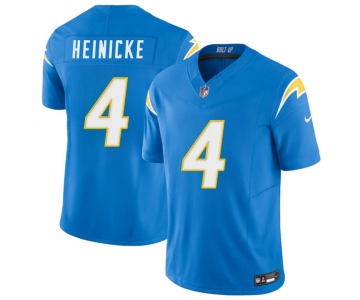 Men's Los Angeles Chargers #4 Taylor Heinicke Blue 2025 F.U.S.E. Vapor Limited Football Stitched Jersey