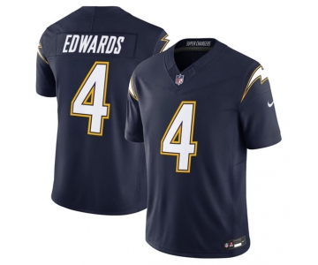 Men's Los Angeles Chargers #4 Taylor Heinicke Navy 2025 F.U.S.E. Alternate Vapor Limited Football Stitched Jersey