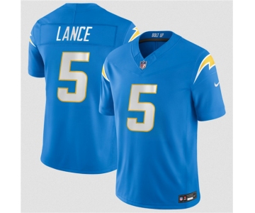 Men's Los Angeles Chargers #5 Trey Lance Blue 2026 F.U.S.E. Vapor Limited Football Stitched Jersey