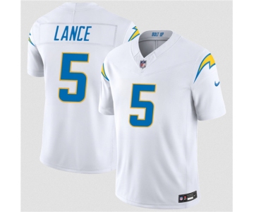 Men's Los Angeles Chargers #5 Trey Lance White 2026 F.U.S.E. Vapor Limited Football Stitched Jersey