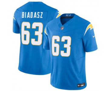 Men's Los Angeles Chargers #63 Tyler Biadasz Blue 2026 F.U.S.E. Vapor Limited Stitched Football Jersey