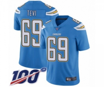 Men's Los Angeles Chargers #69 Sam Tevi Electric Blue Alternate Vapor Untouchable Limited Player 100th Season Football Jersey