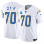 Men's Los Angeles Chargers #70 Rashawn Slater White 2026 F.U.S.E. 2-Star C Patch Vapor Limited Football Stitched Jersey