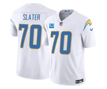 Men's Los Angeles Chargers #70 Rashawn Slater White 2026 F.U.S.E. 2-Star C Patch Vapor Limited Football Stitched Jersey