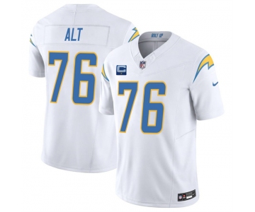 Men's Los Angeles Chargers #76 Joe Alt White 2025 F.U.S.E With 1-Star C Patch Vapor Limited Stitched Football Jersey