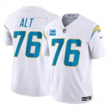 Men's Los Angeles Chargers #76 Joe Alt White 2026 F.U.S.E. 2-Star C Patch Vapor Limited Football Stitched Jersey Men's Los Angeles Chargers #76 Joe Alt White 2026 F.U.S.E. 2-Star C Patch Vapor Limited Football Stitched Jersey