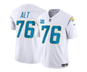 Men's Los Angeles Chargers #76 Joe Alt White 2026 F.U.S.E. 2-Star C Patch Vapor Limited Football Stitched Jersey