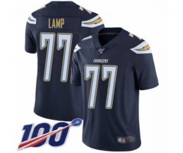 Men's Los Angeles Chargers #77 Forrest Lamp Navy Blue Team Color Vapor Untouchable Limited Player 100th Season Football Jersey