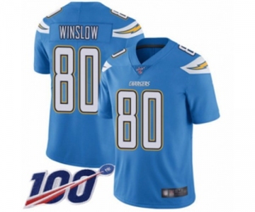 Men's Los Angeles Chargers #80 Kellen Winslow Electric Blue Alternate Vapor Untouchable Limited Player 100th Season Football Jersey