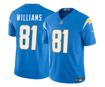 Men's Los Angeles Chargers #81 Mike Williams Blue 2025 F.U.S.E. Vapor Limited Football Stitched Jersey
