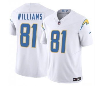 Men's Los Angeles Chargers #81 Mike Williams White 2025 F.U.S.E. Vapor Limited Football Stitched Jersey