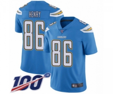 Men's Los Angeles Chargers #86 Hunter Henry Electric Blue Alternate Vapor Untouchable Limited Player 100th Season Football Jersey