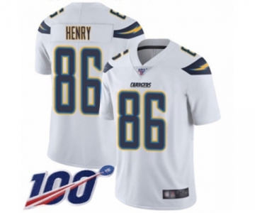 Men's Los Angeles Chargers #86 Hunter Henry White Vapor Untouchable Limited Player 100th Season Football Jersey