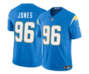 Men's Los Angeles Chargers #96 Naquan Jones Blue 2025 F.U.S.E. Vapor Limited Football Stitched Jersey