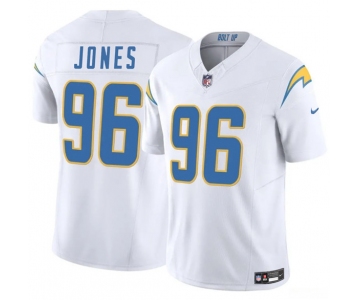 Men's Los Angeles Chargers #96 Naquan Jones White 2025 F.U.S.E. Vapor Limited Football Stitched Jersey