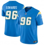 Men's Los Angeles Chargers #96 TeRah Edwards Blue 2026 F.U.S.E. Vapor Limited Football Stitched Jersey Men's Los Angeles Chargers #96 TeRah Edwards Blue 2026 F.U.S.E. Vapor Limited Football Stitched Jersey
