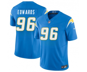 Men's Los Angeles Chargers #96 TeRah Edwards Blue 2026 F.U.S.E. Vapor Limited Football Stitched Jersey
