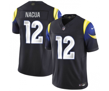 Men's Los Angeles Rams #12 Puka Nacua Black 2025 F.U.S.E. “Rivalries” Vapor Limited Football Stitched Jersey