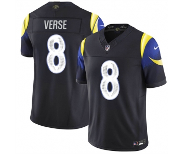 Men's Los Angeles Rams #8 Jared Verse Black 2025 F.U.S.E. “Rivalries” Vapor Limited Football Stitched Jersey