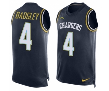 Men's Nike Los Angeles Chargers #4 Michael Badgley Limited Navy Blue Player Name & Number Tank Top NFL Jersey