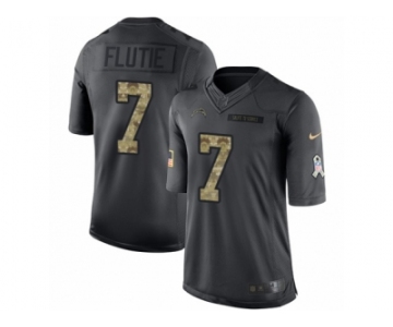 Men's Nike Los Angeles Chargers #7 Doug Flutie Limited Black 2016 Salute to Service NFL Jersey