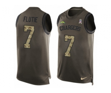 Men's Nike Los Angeles Chargers #7 Doug Flutie Limited Green Salute to Service Tank Top NFL Jersey
