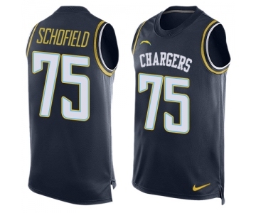Men's Nike Los Angeles Chargers #75 Michael Schofield Limited Navy Blue Player Name & Number Tank Top NFL Jersey