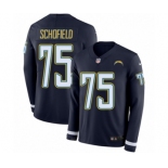 Men's Nike Los Angeles Chargers #75 Michael Schofield Limited Navy Blue Therma Long Sleeve NFL Jersey