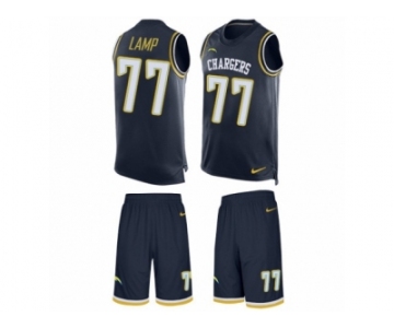 Men's Nike Los Angeles Chargers #77 Forrest Lamp Limited Navy Blue Tank Top Suit NFL Jersey