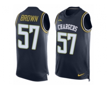 Men's Nike San Diego Chargers #57 Jatavis Brown Limited Navy Blue Player Name & Number Tank Top NFL Jersey