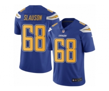 Men's Nike San Diego Chargers #68 Matt Slauson Limited Electric Blue Rush NFL Jersey