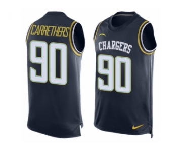 Men's Nike San Diego Chargers #90 Ryan Carrethers Limited Navy Blue Player Name & Number Tank Top NFL Jersey