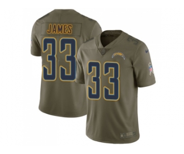 Nike Los Angeles Chargers #33 Derwin James Olive Men Stitched NFL Limited 2017 Salute To Service Jersey