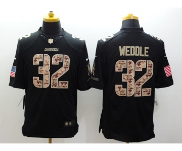 nike nfl jerseys san diego chargers #32 weddle black[salute to service limited]