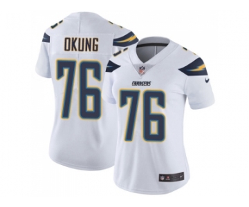 Women Nike Los Angeles Chargers #76 Russell Okung White Stitched NFL Vapor Untouchable Limited Jersey