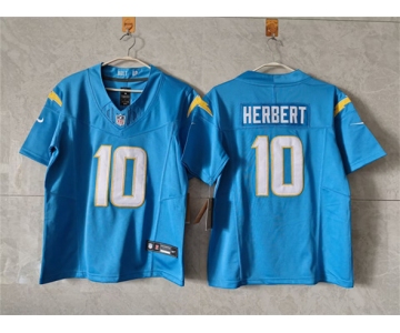 Women's Los Angeles Chargers #10 Justin Herbert Blue 2025 F.U.S.E. Alternate Vapor Limited Football Stitched Jersey