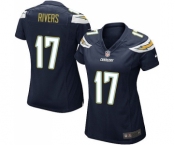 Women's Los Angeles Chargers #17 Philip Rivers Game Navy Blue Team Color Football Jersey