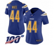Women's Los Angeles Chargers #44 Kyzir White Limited Electric Blue Rush Vapor Untouchable 100th Season Football Jersey