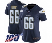 Women's Los Angeles Chargers #66 Dan Feeney Navy Blue Team Color Vapor Untouchable Limited Player 100th Season Football Jersey