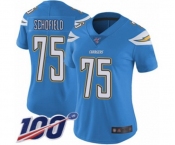 Women's Los Angeles Chargers #75 Michael Schofield Electric Blue Alternate Vapor Untouchable Limited Player 100th Season Football Jersey